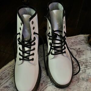 White Leather Zavala Doc Martens